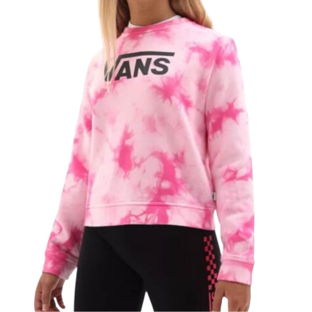 Vans Tie Dye Pink Sweatshirt Logo Crewneck XL